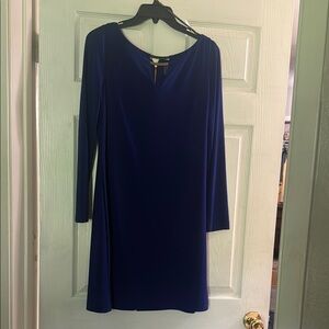 Vince Camuto Blue Sheath Dress Long Sleeve Scoop Neck